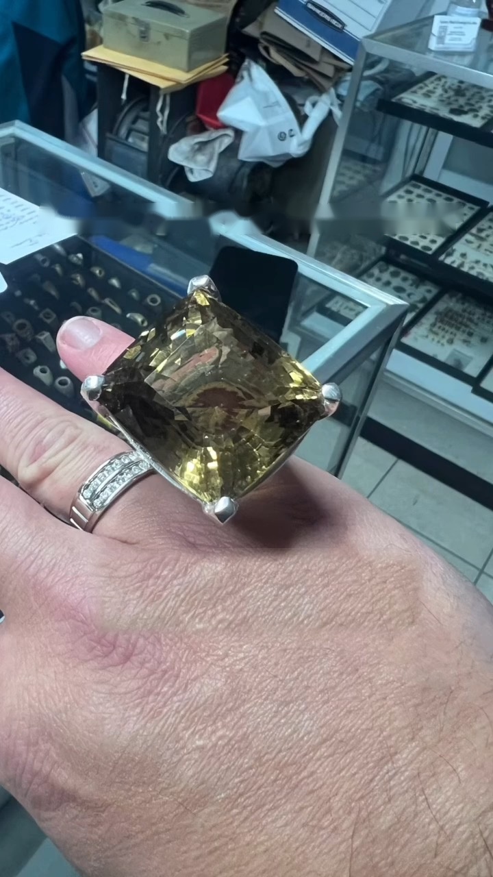 Citrine Cushion Ring