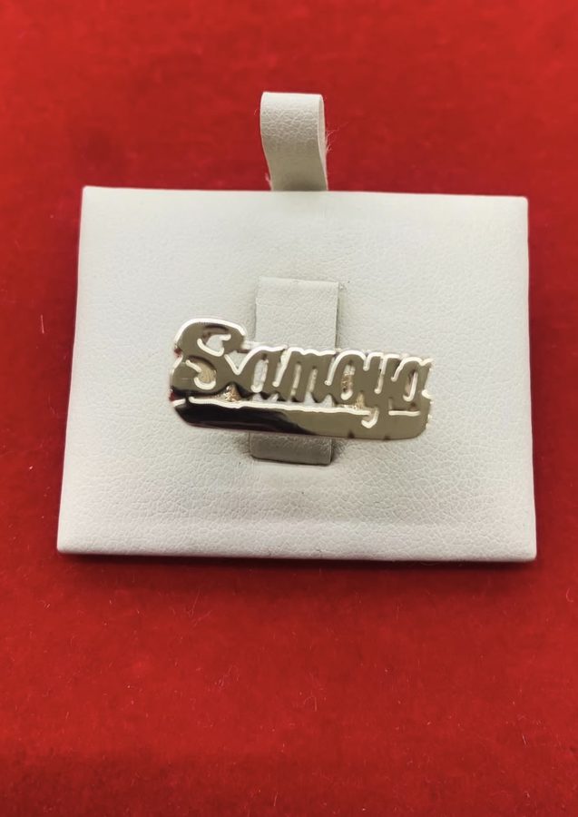 Custom name pendant made by The Trouble Studio