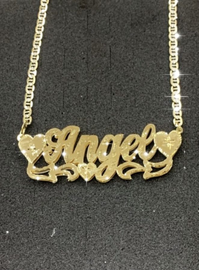Custom name pendant made by The Trouble Studio
