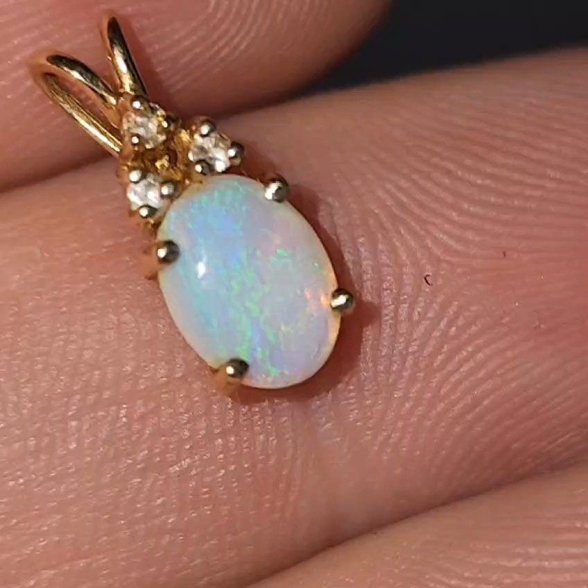 Opal & Diamond Pendant