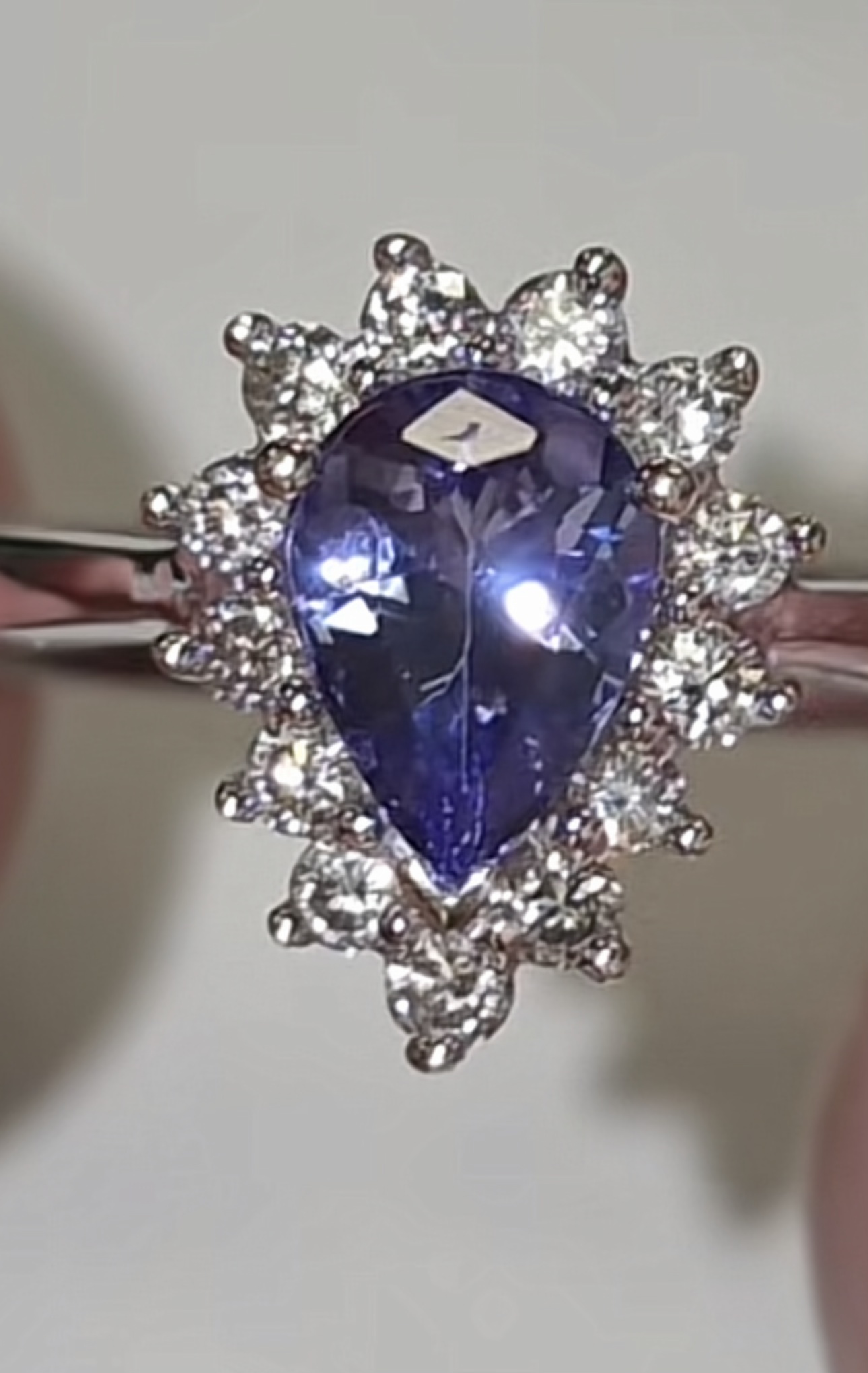 Tanzanite Halo Ring