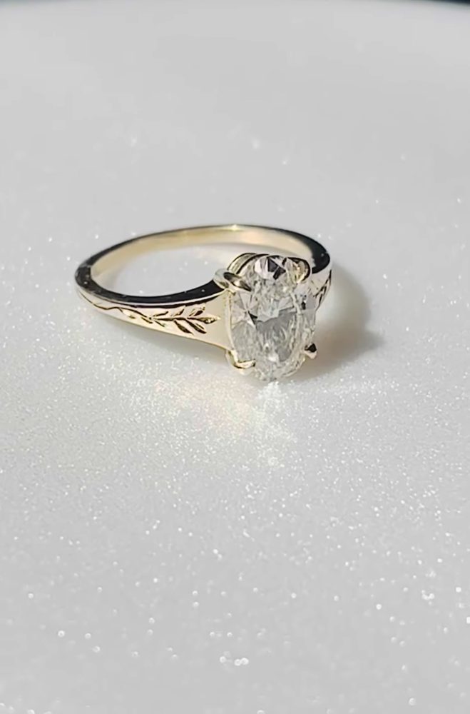 Custom wedding and engagement ring made by The Trouble Studio