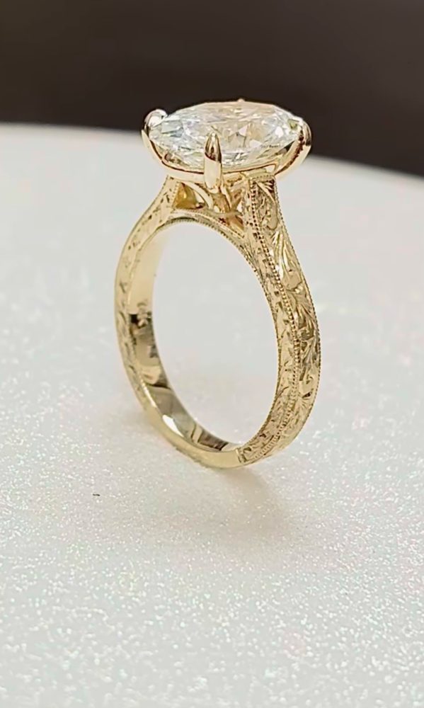 Custom wedding and engagement ring made by The Trouble Studio