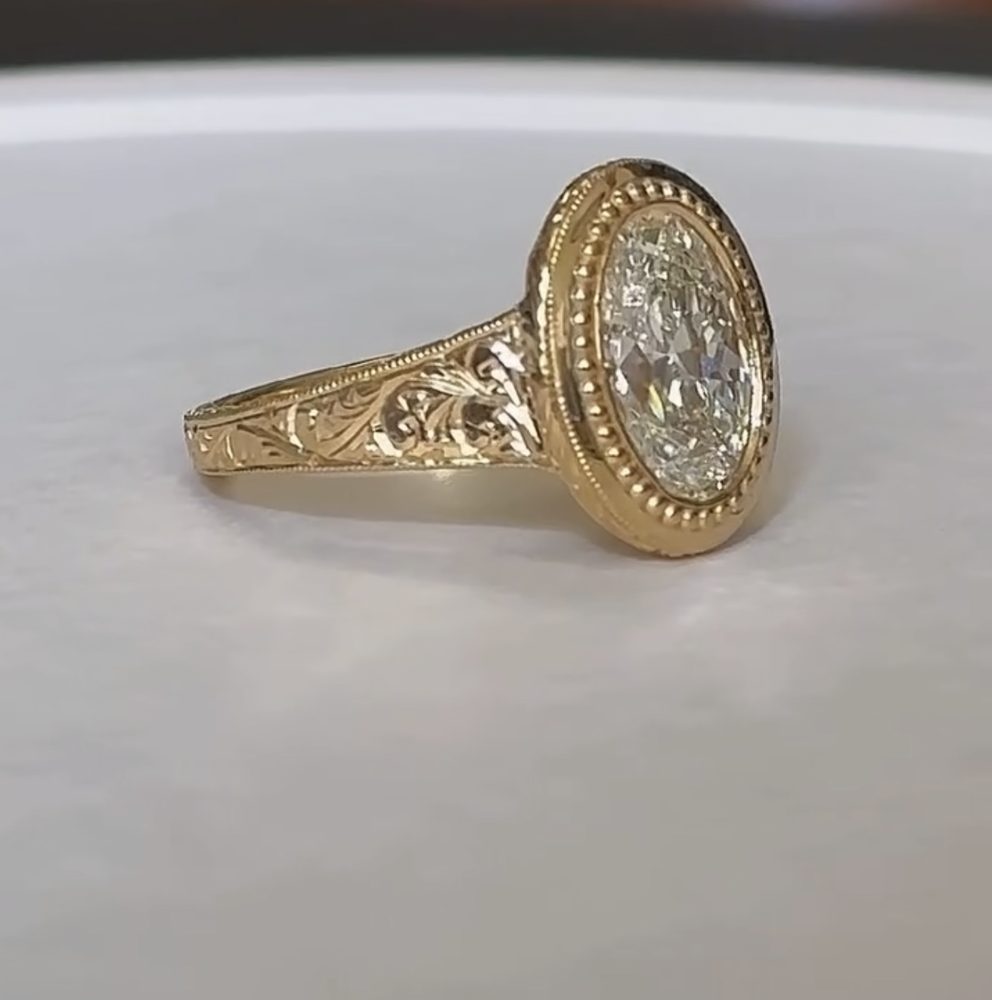 Custom wedding and engagement ring made by The Trouble Studio